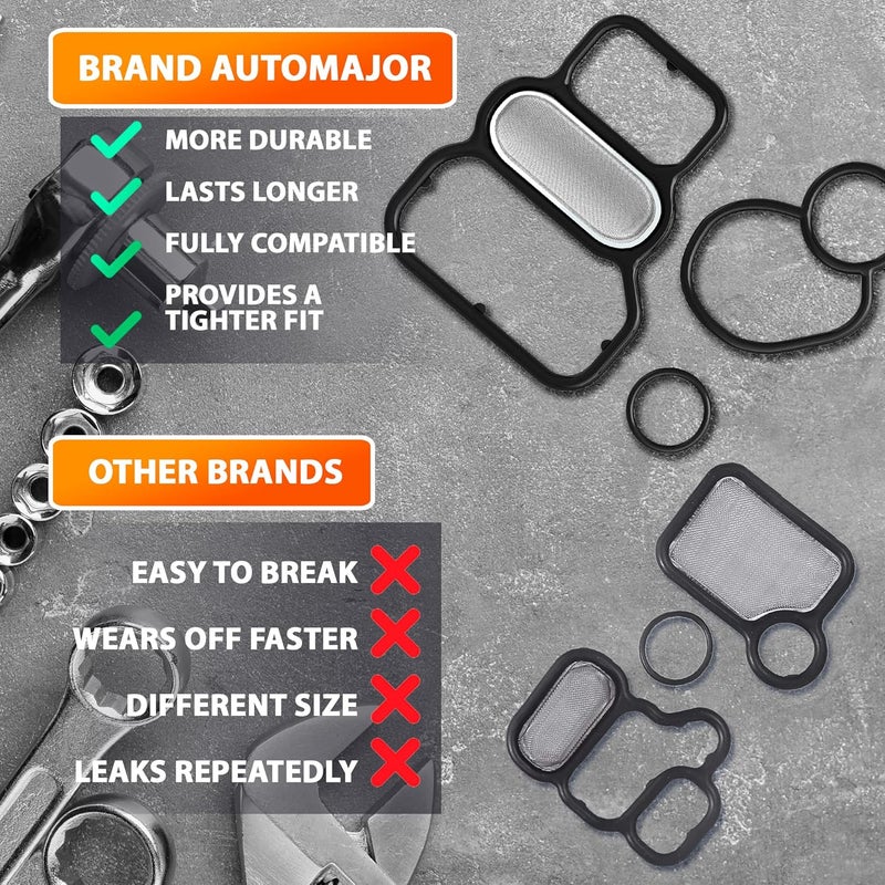 AUTOMAJOR Head Cylinder Solenoid Valve Gasket Kit Replacement for Honda/Acura Civic 1996-2005 - Honda VTEC Filter Spool Valve 1.6L 1.7L - Set of 15825-P2M-005 36172-P08-015 91319-PR3-000 by - Image 5
